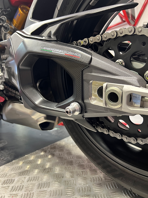 Carbonvani Carbon Fiber 3 Piece Swing Arm Guard Kit for Ducati